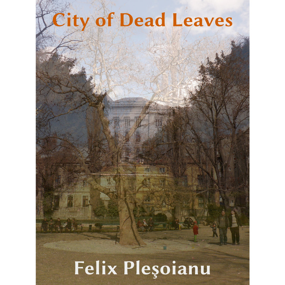 Game cover depicting superimposed urban scenes featuring old buildings, people and trees.