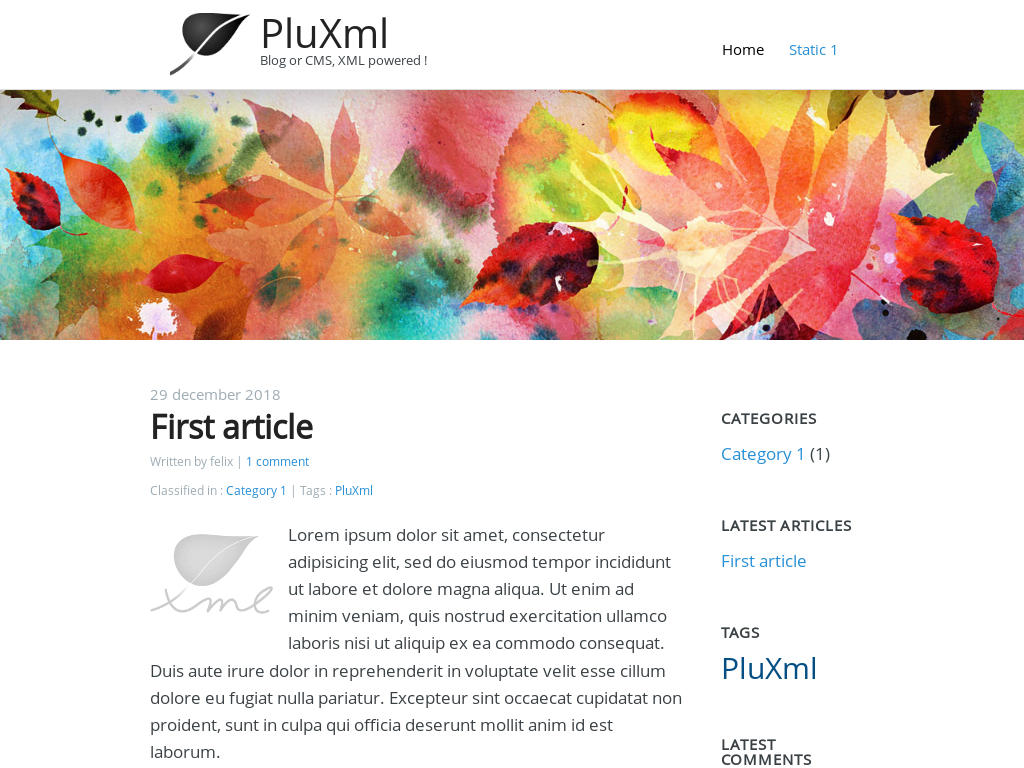 (Screenshot of a website with colorful header and Lorem Ipsum text.)